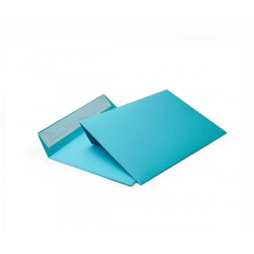 Голубой конверт С6 (114x162), лента, цветная бумага 120 гр