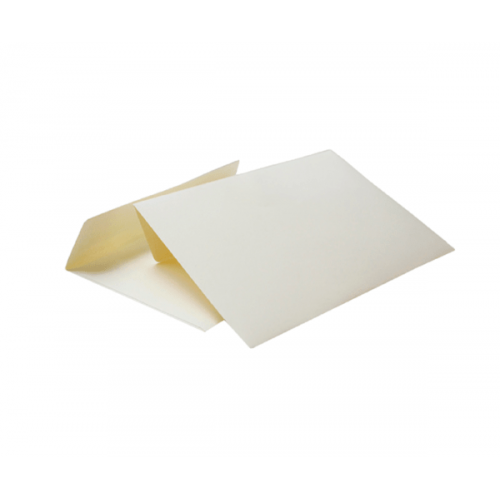 Кремовый конверт С6 (114x162), лента, цветная бумага 120 гр