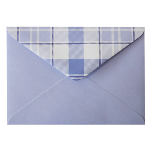 Дизайнерский конверт C6 (114х162), голубой, декстрин, треугольный клапан
